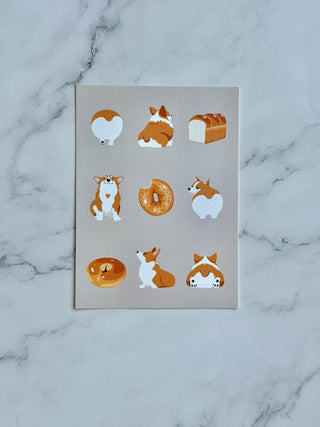Postcard Corgi buns