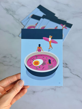 Postcard Pink soup pool party