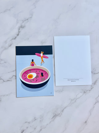 Postcard Pink soup pool party