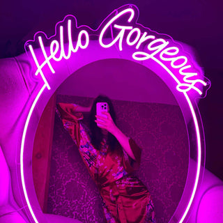 Rental LED Neon Mirror "Hello Gorgeous"